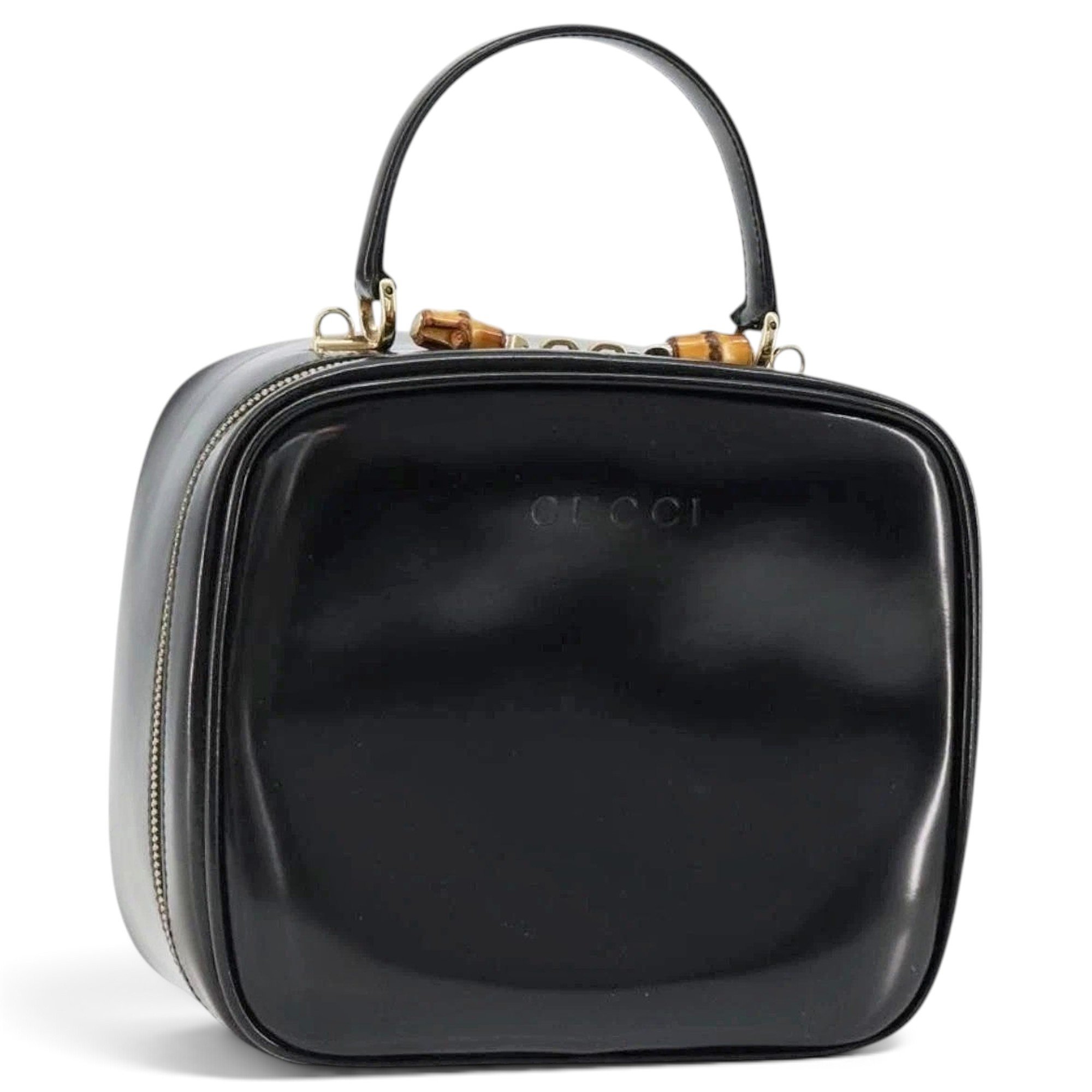 Patent leather travel bag