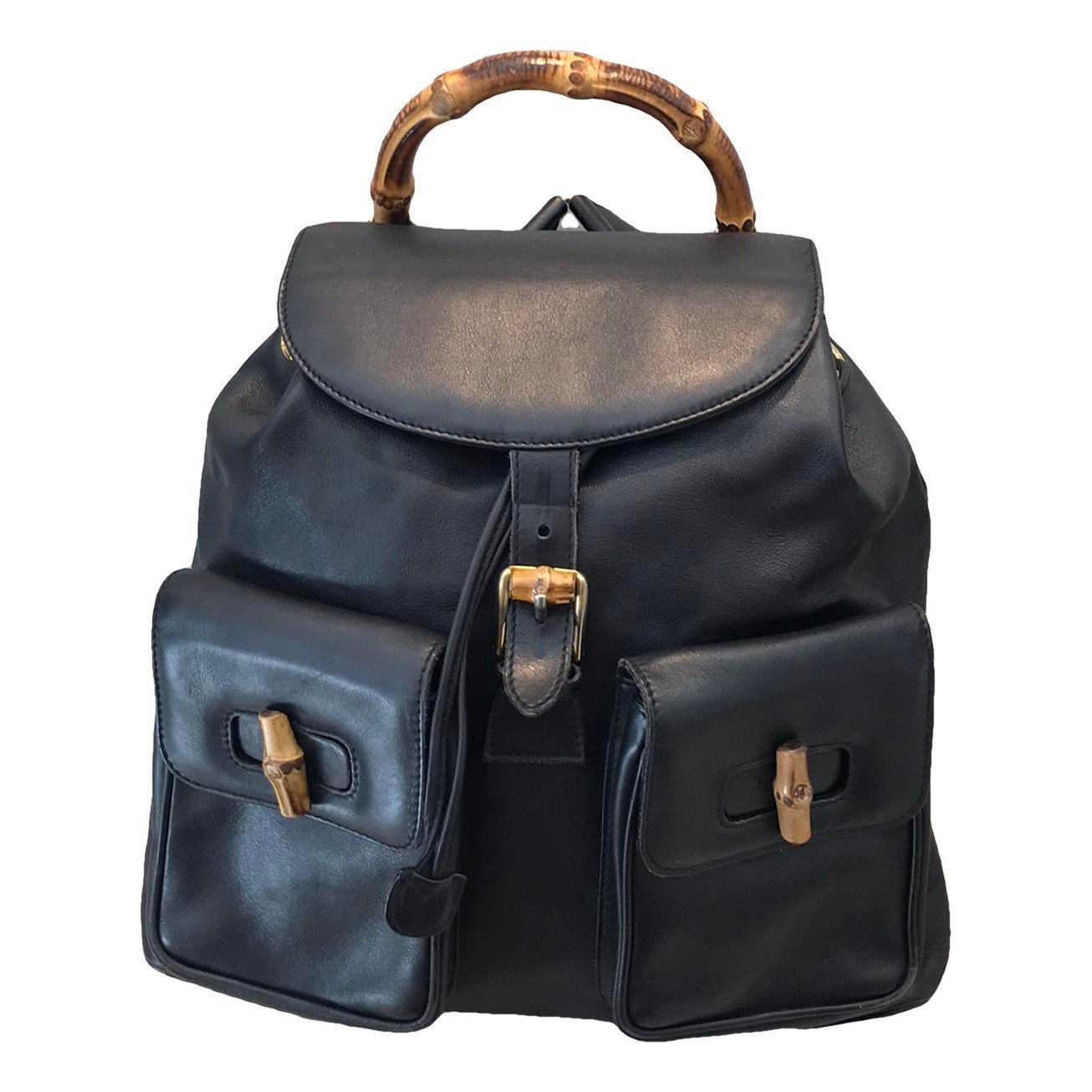 Bamboo Tassel leather backpack