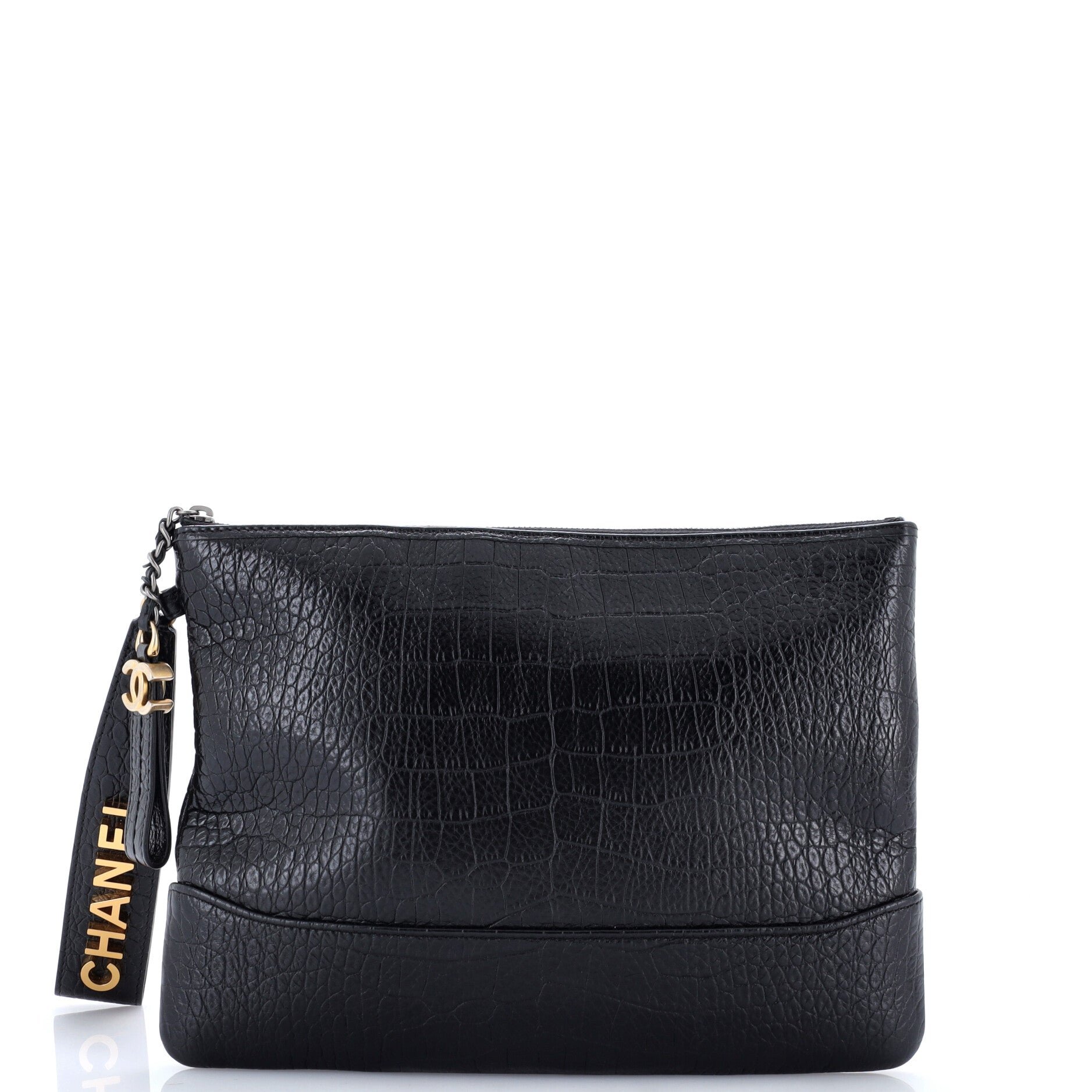 Gabrielle O Case Clutch Crocodile Embossed Calfskin Medium