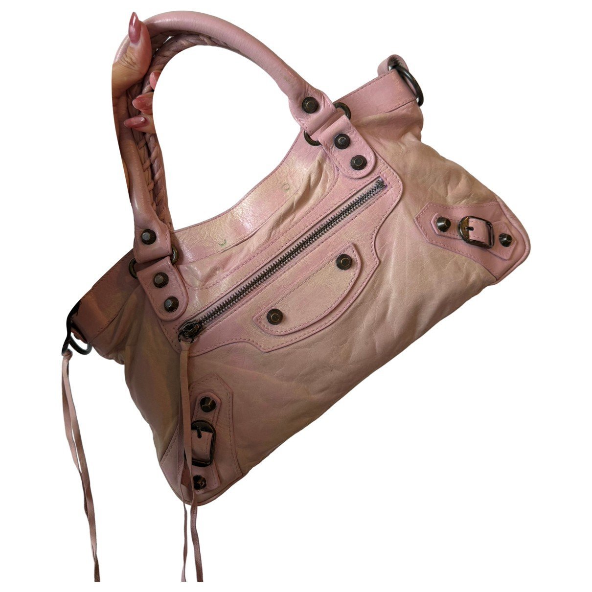 City leather handbag