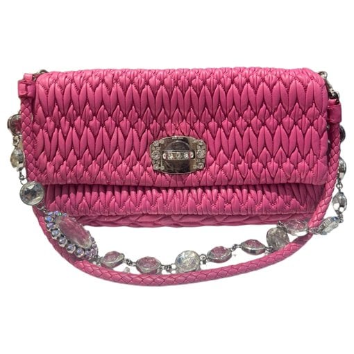 Miu Crystal leather handbag