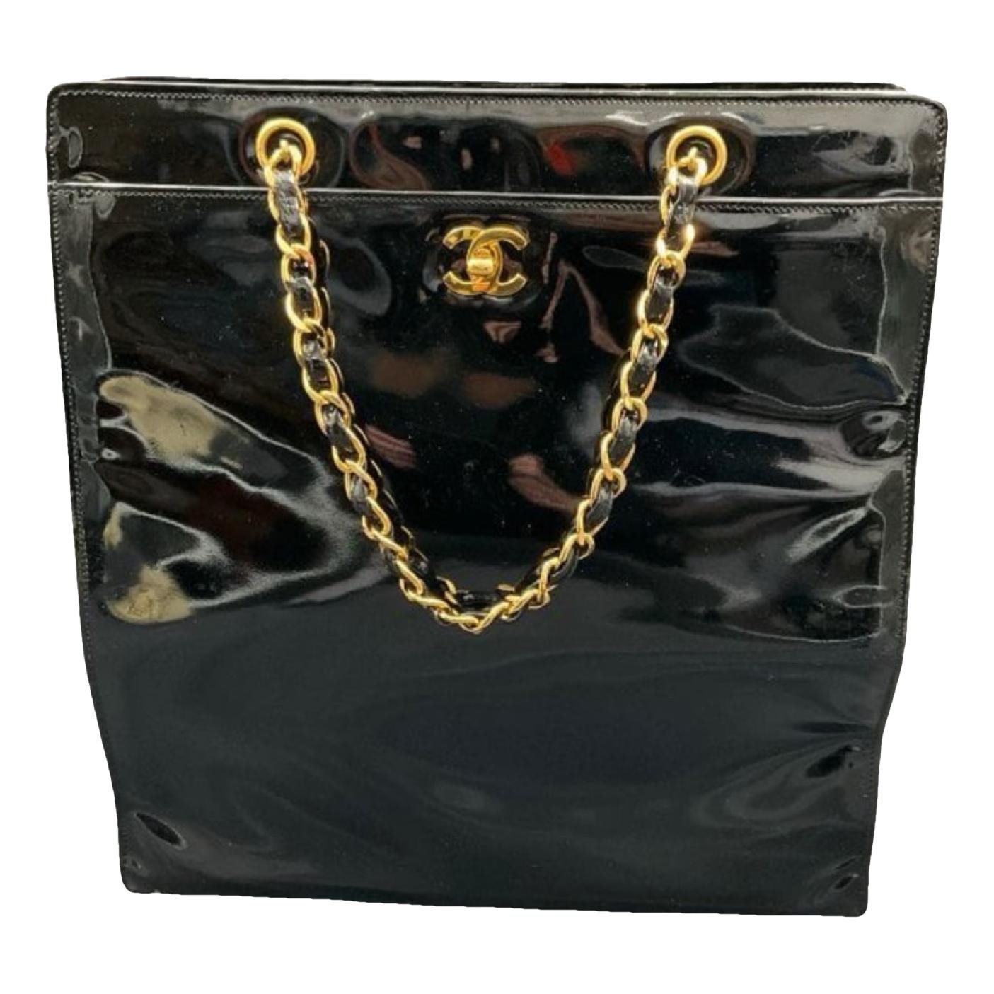 Patent leather handbag