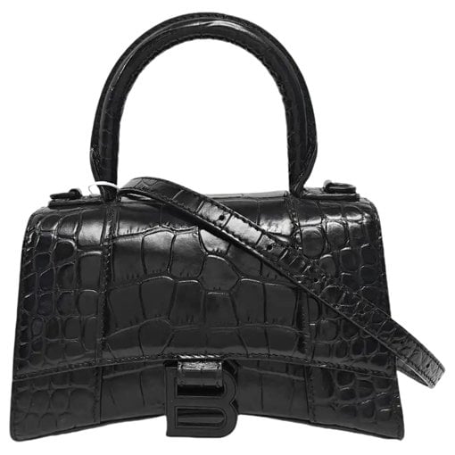 Hourglass leather handbag