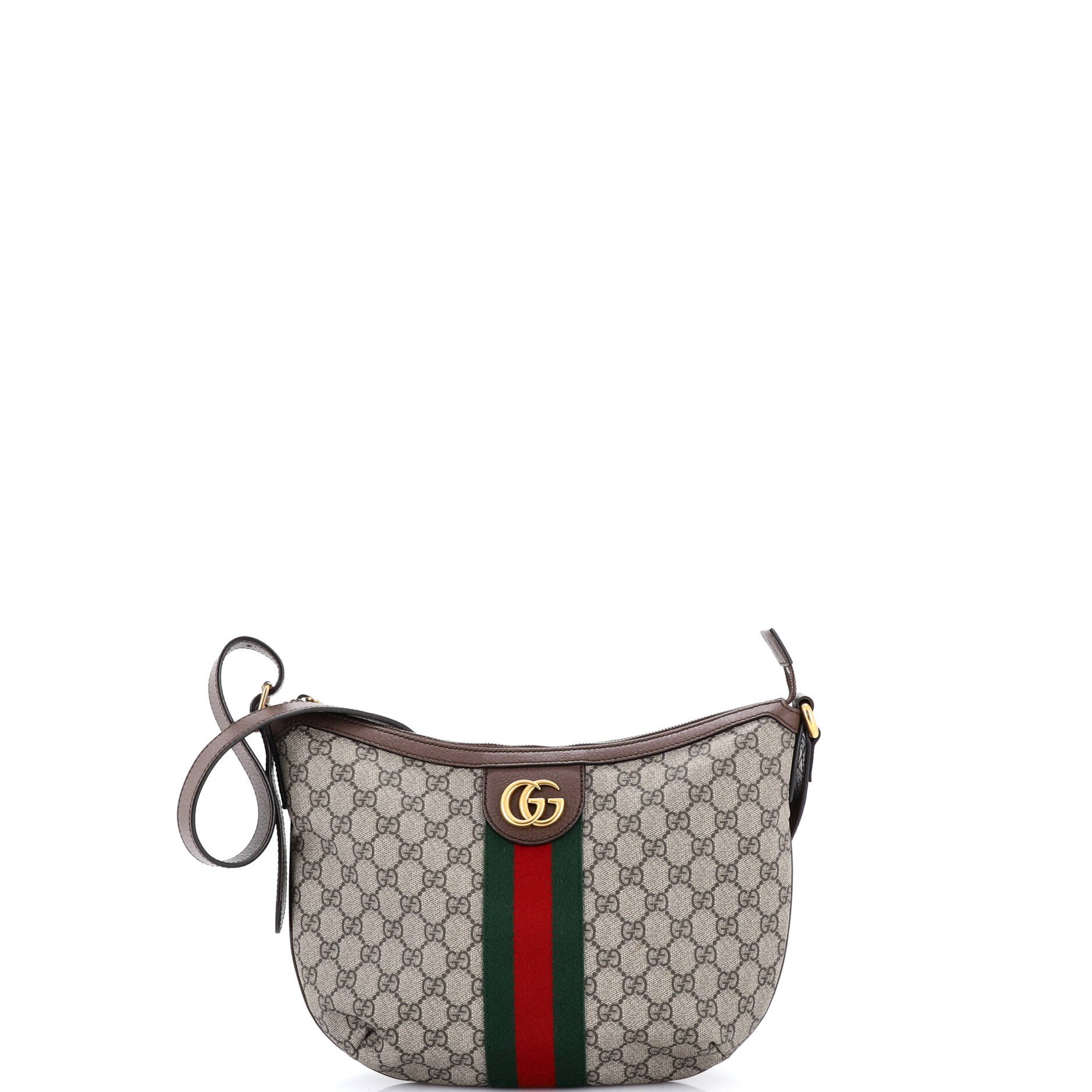 Gucci Ophidia Half Moon Hobo GG Coated Canvas Small