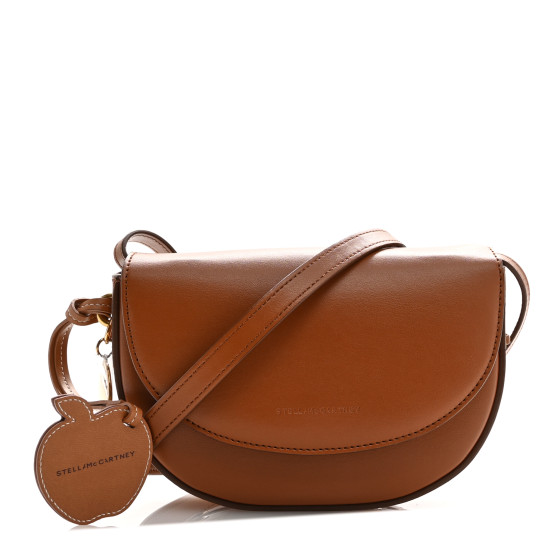 Stella McCartney Uppeal Small Frayme Whipstitch Shoulder Bag Tan Brown