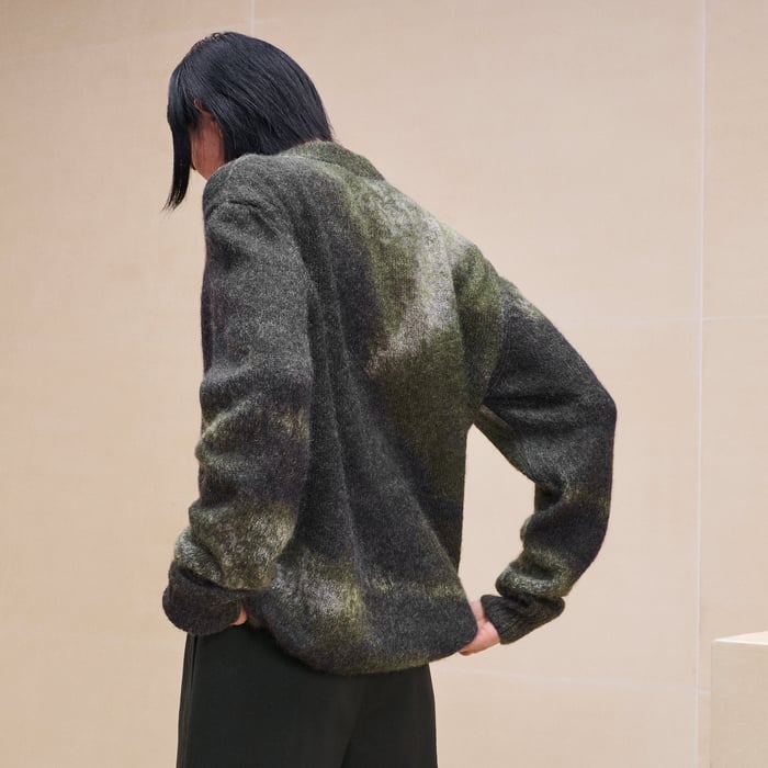 Kaki "Reflets Equestres" Crewneck Sweater