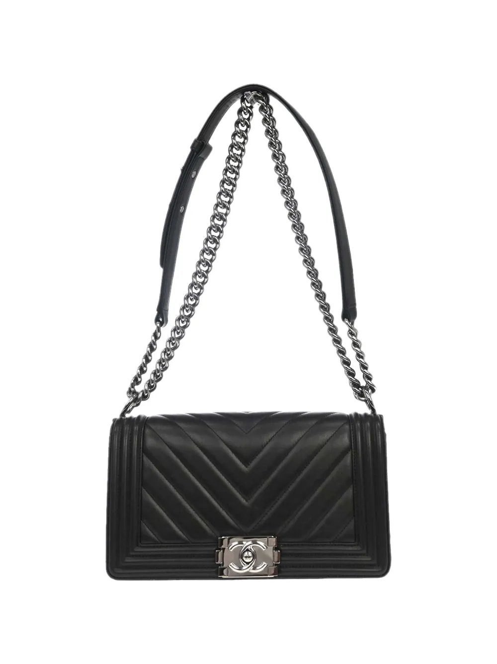 2018 medium Boy Chanel chevron shoulder bag