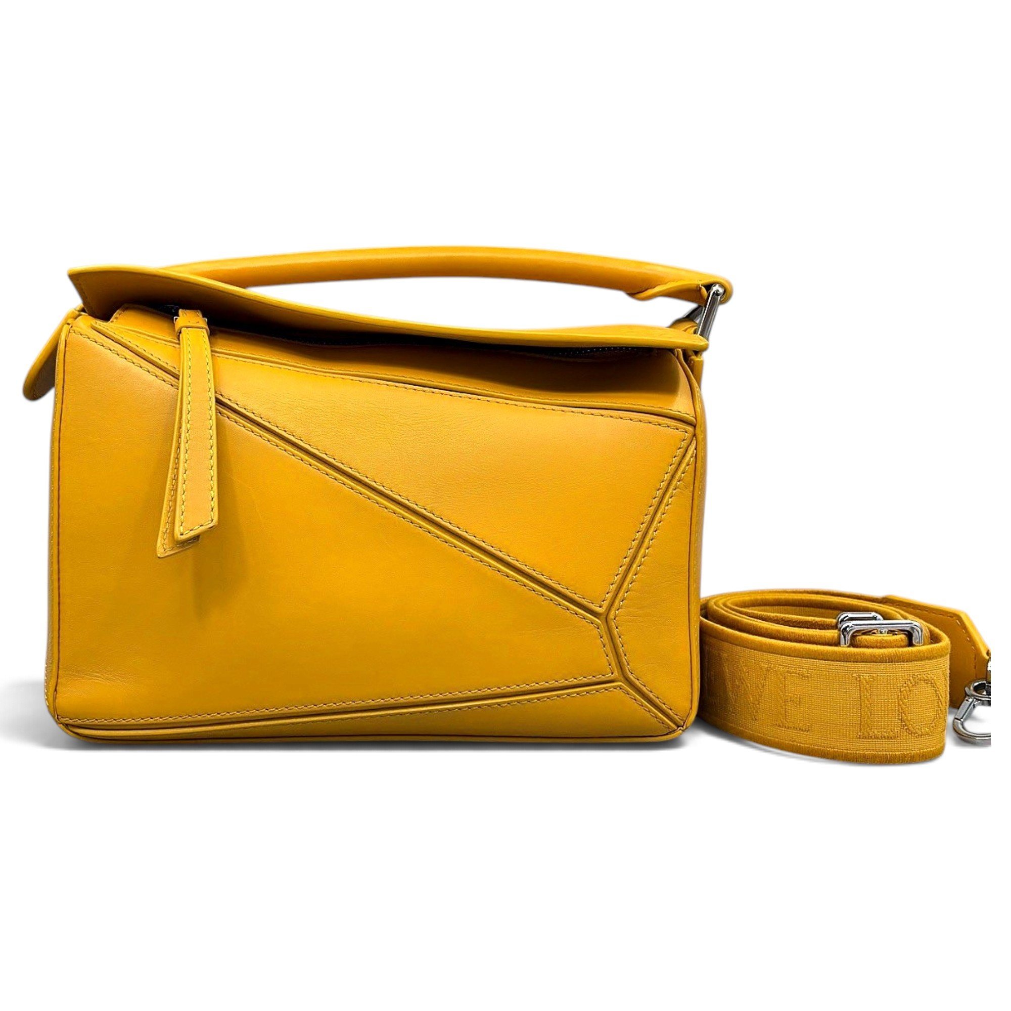 Puzzle leather handbag