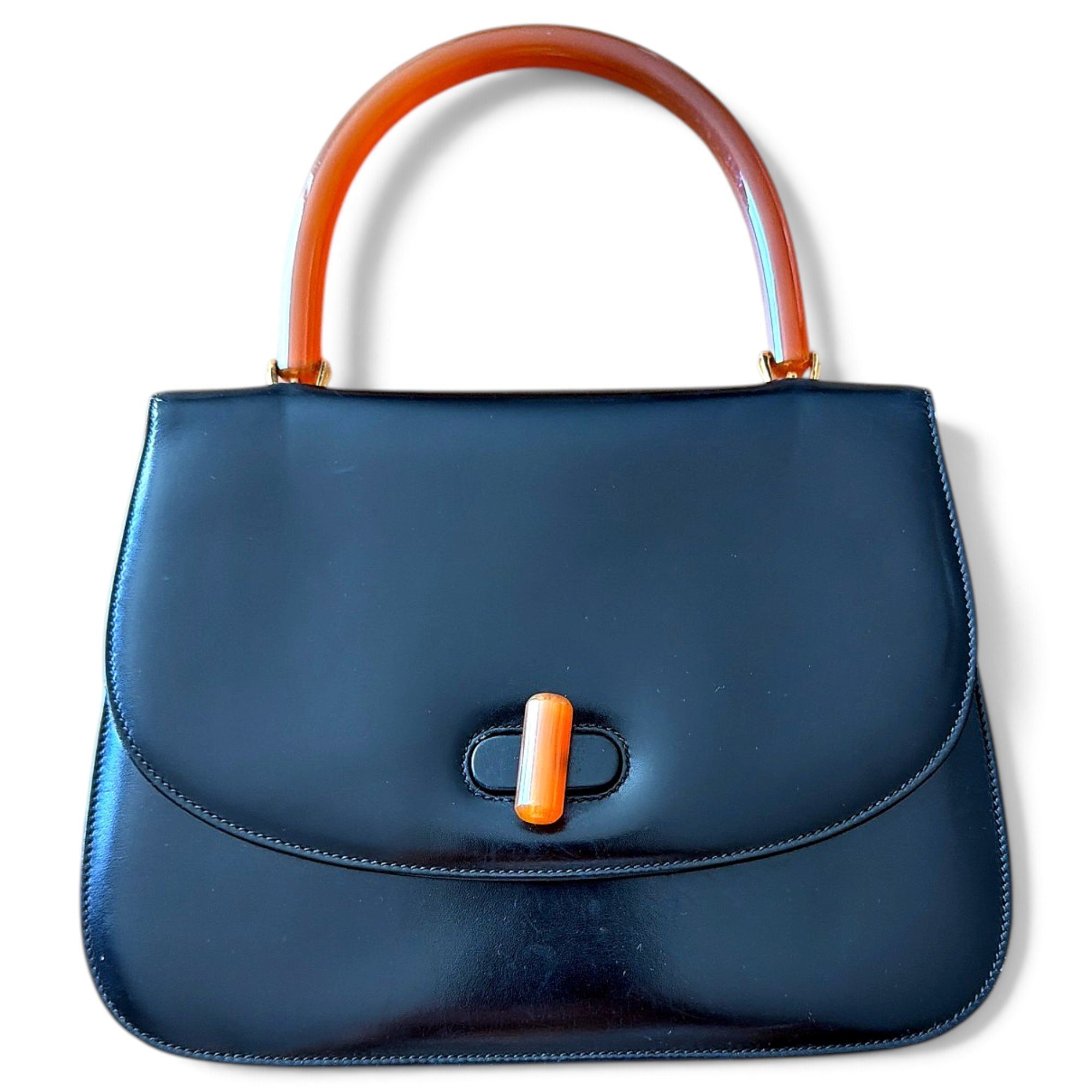 Convertible Bamboo Top Handle leather handbag