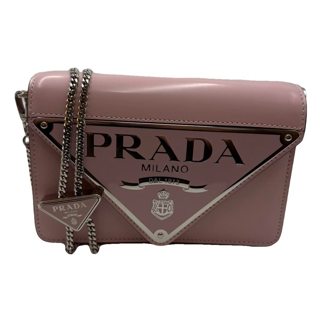 Triangle leather handbag