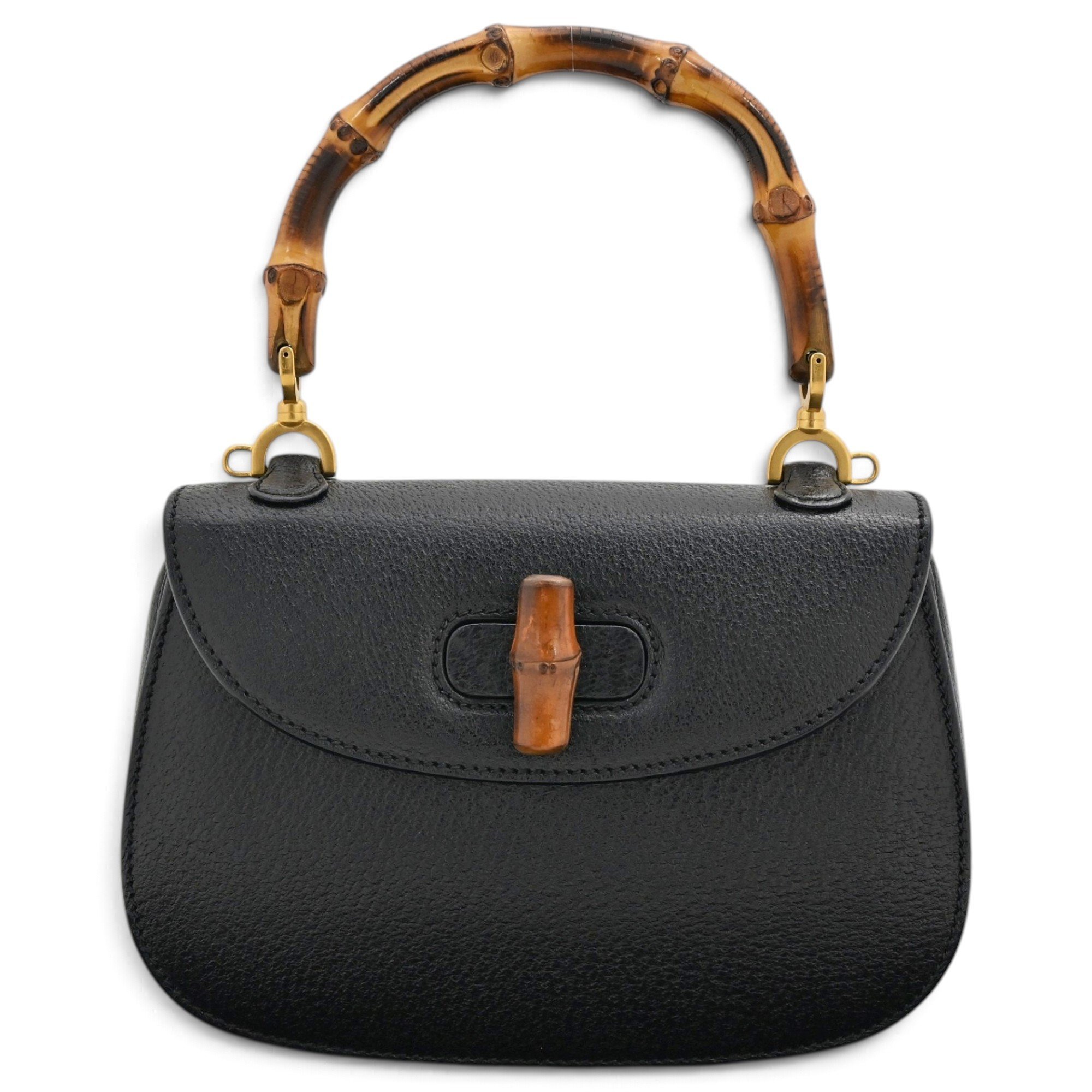 Convertible Bamboo Top Handle leather handbag