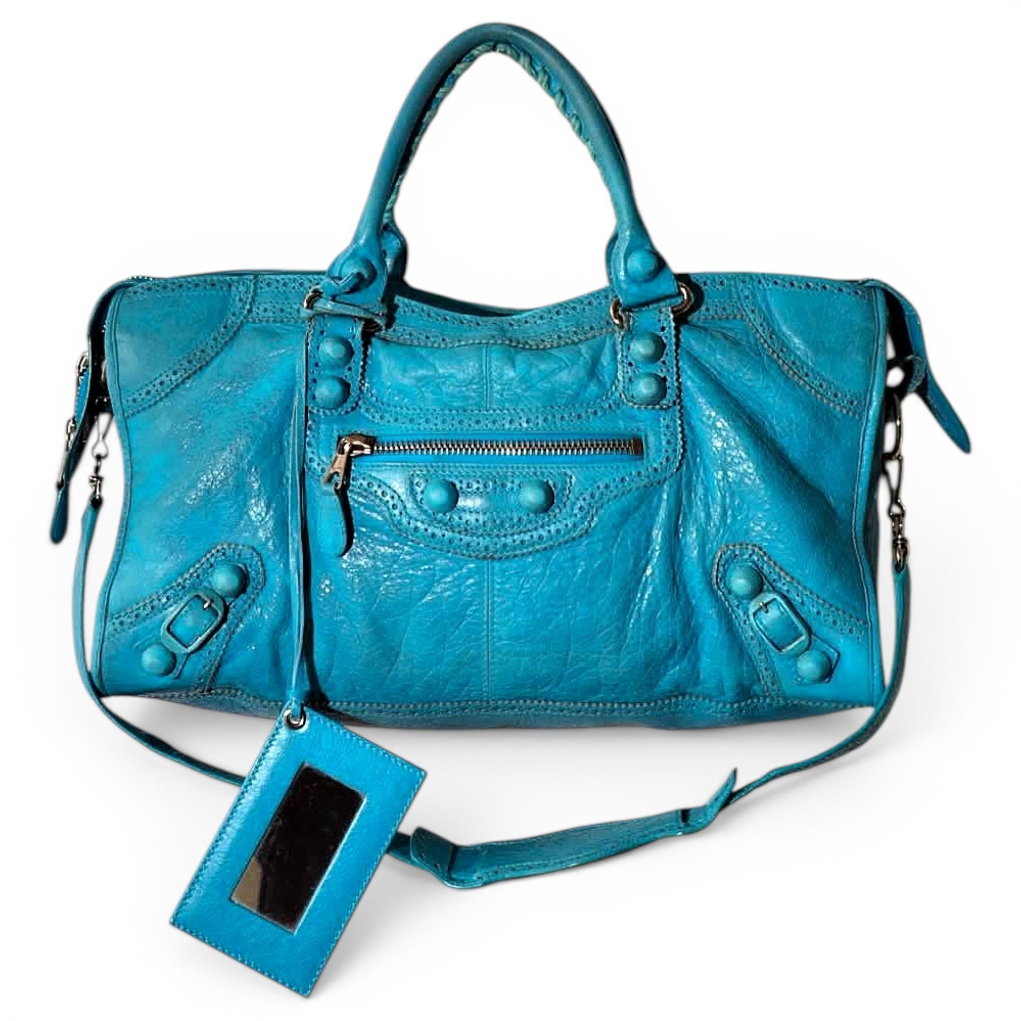 City leather handbag
