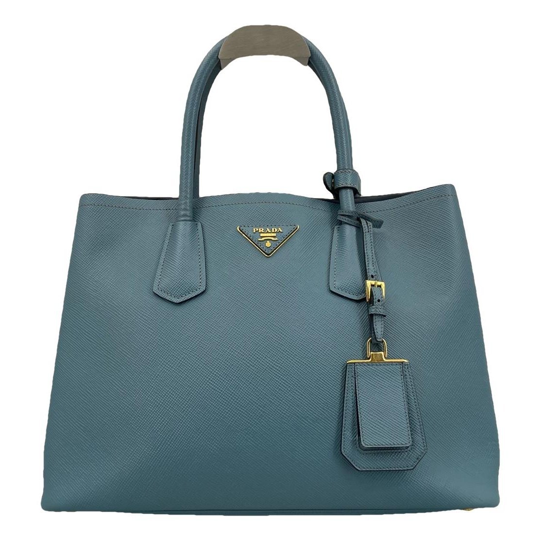 Double leather handbag