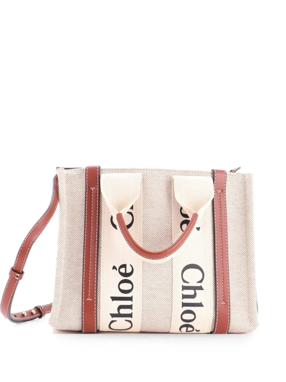 Woody Canvas with Leather Small tote bag