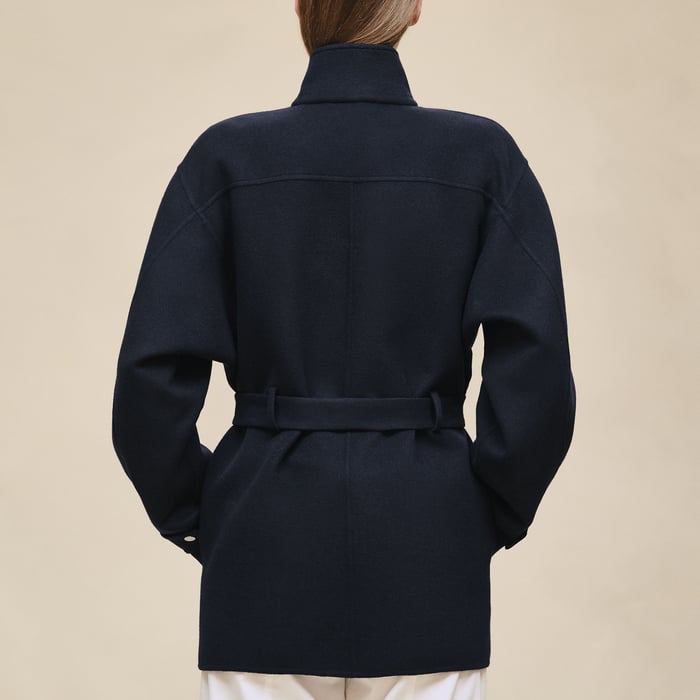 Bleu Marine Short Parka Coat