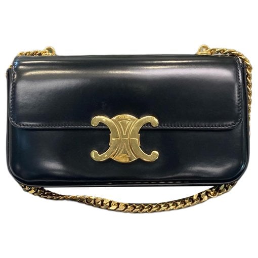 Triomphe chain leather handbag