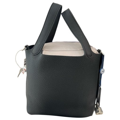 Hermes Picotin 18 Handbag Black Clemence Leather