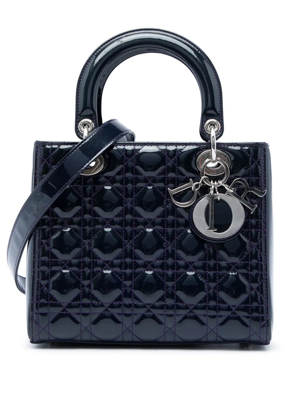 2016 Medium Patent Cannage Lady Dior satchel