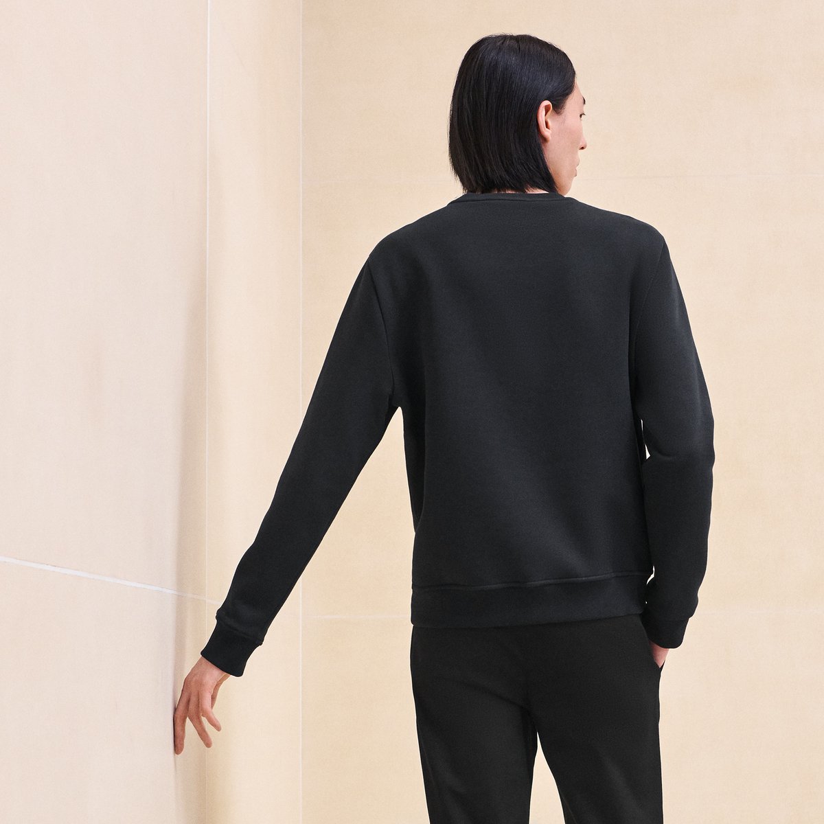 Marine "Metallerie Au Carre" Crewneck Sweater With Leather Detail