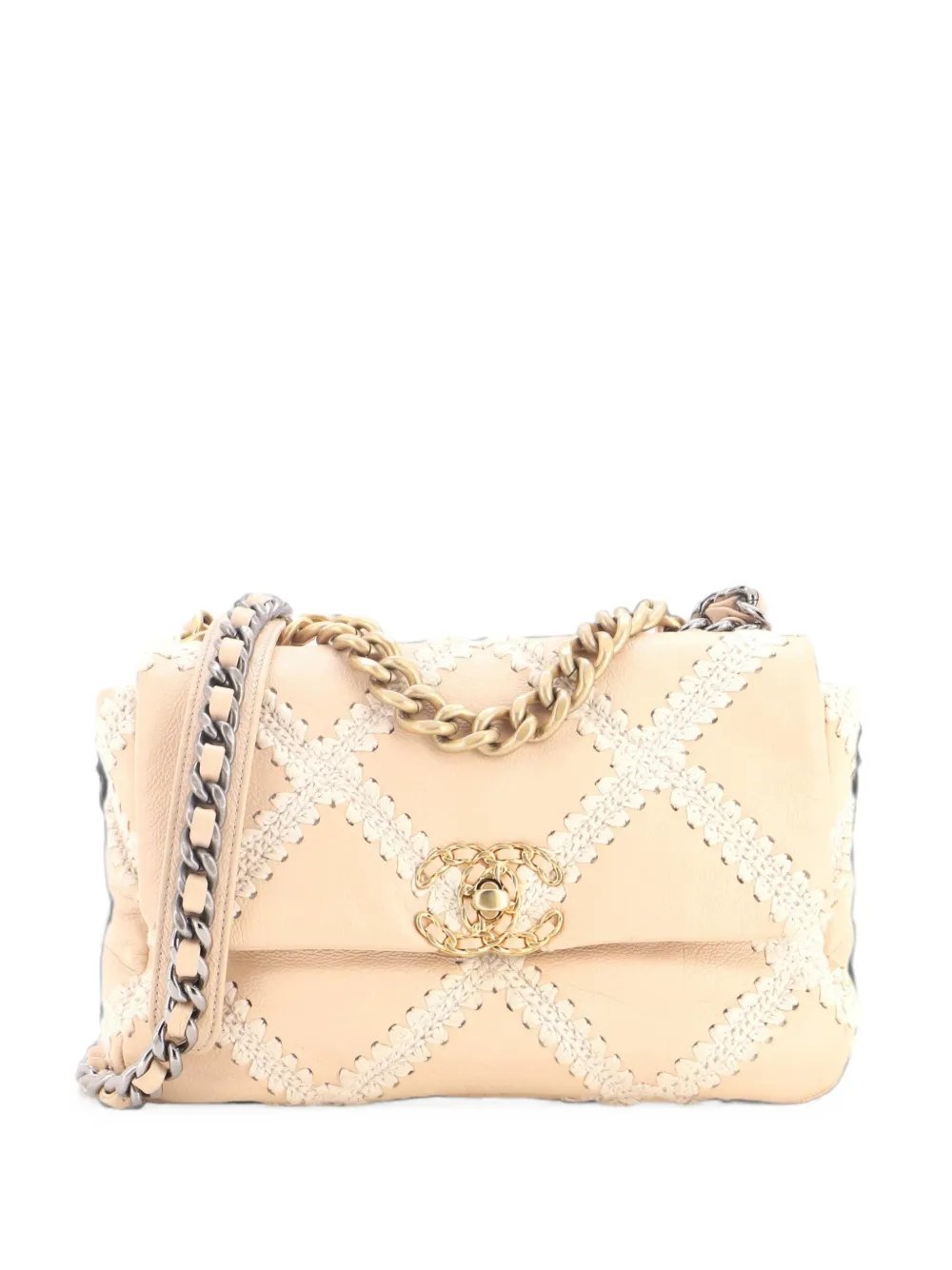 19 Flap Bag Crochet Quilted Calfskin Medium crossbody bag