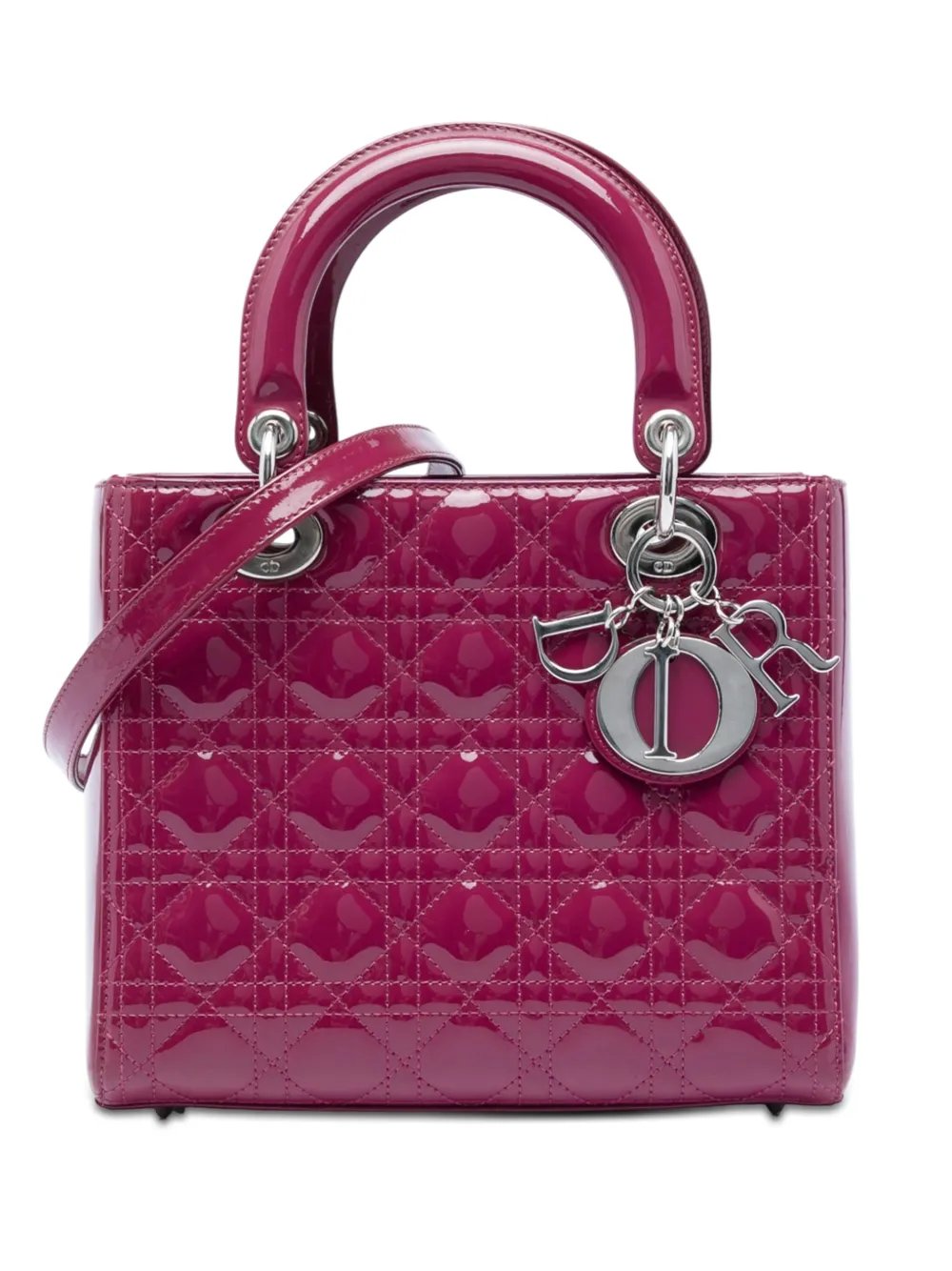 2012 Medium Patent Cannage Lady Dior satchel