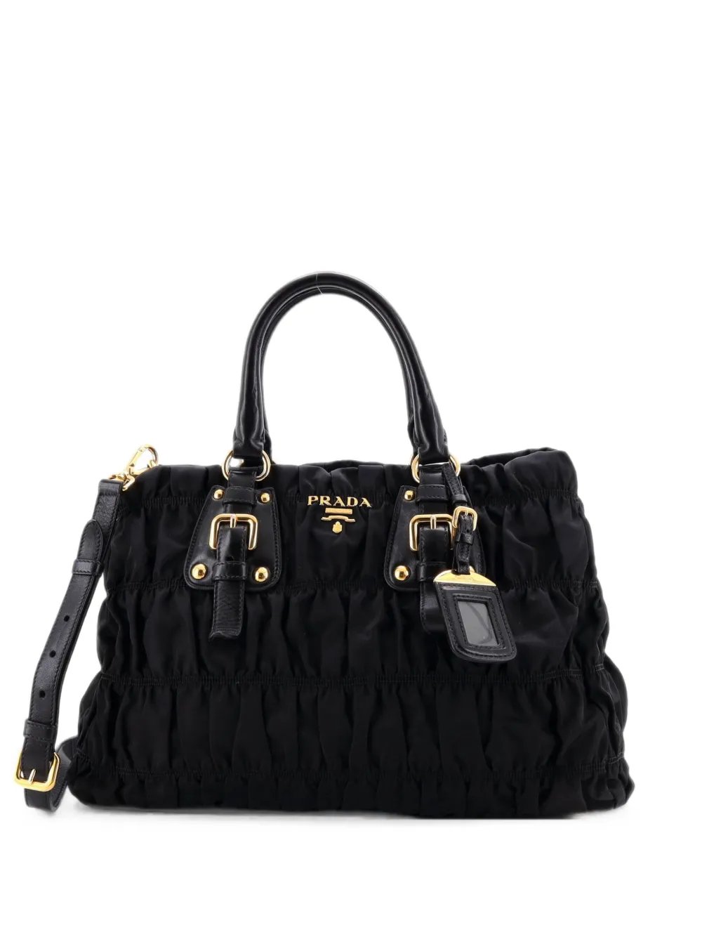 Gaufre Convertible Leather and Tessuto Large tote bag
