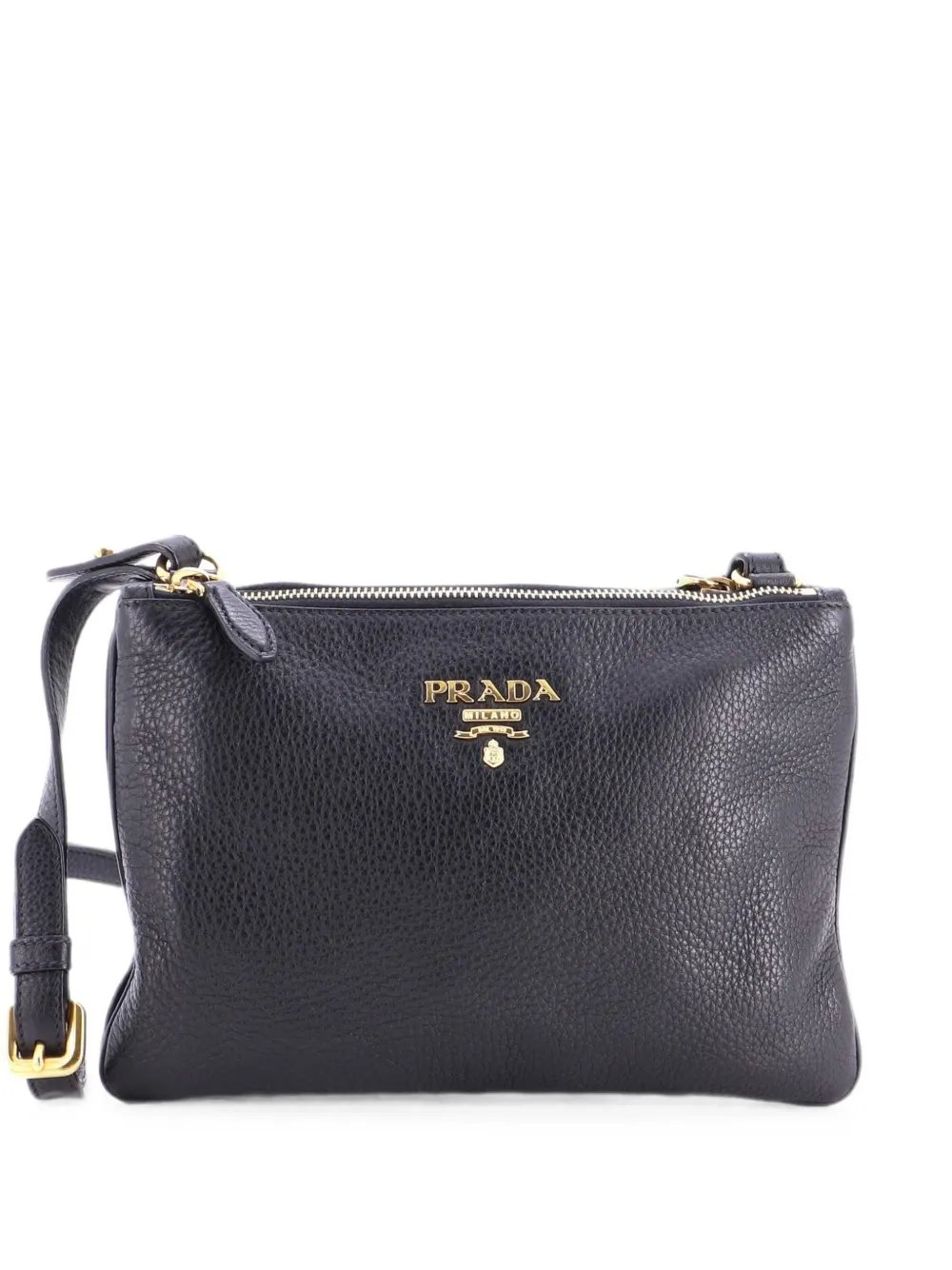 Double Zip Vitello Daino Small crossbody bag