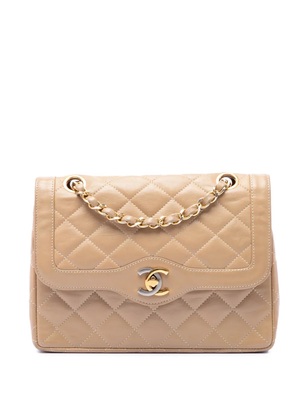 1986-1988 Paris Limited Edition Small CC Quilted Lambskin Double Flap shoulder bag
