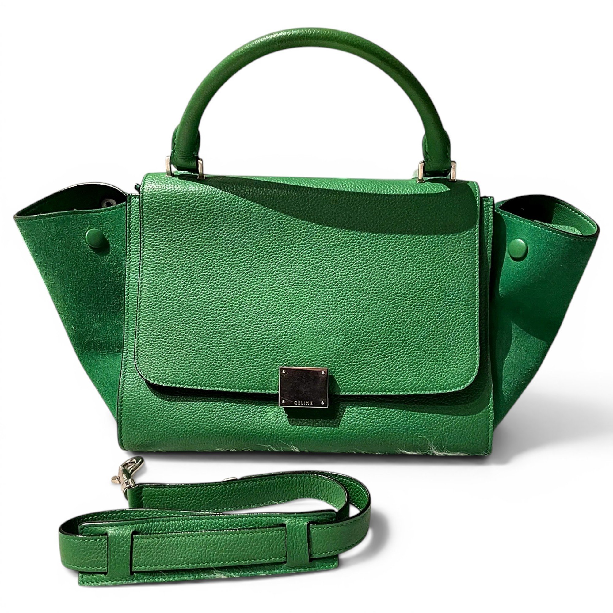 Trapèze leather handbag