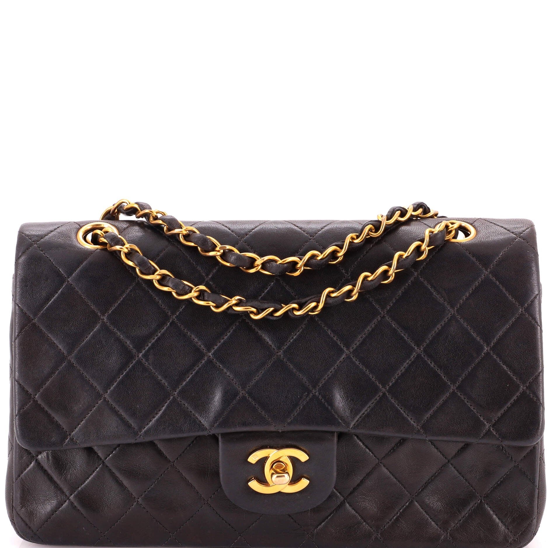 Vintage Classic Double Flap Bag Quilted Lambskin Medium