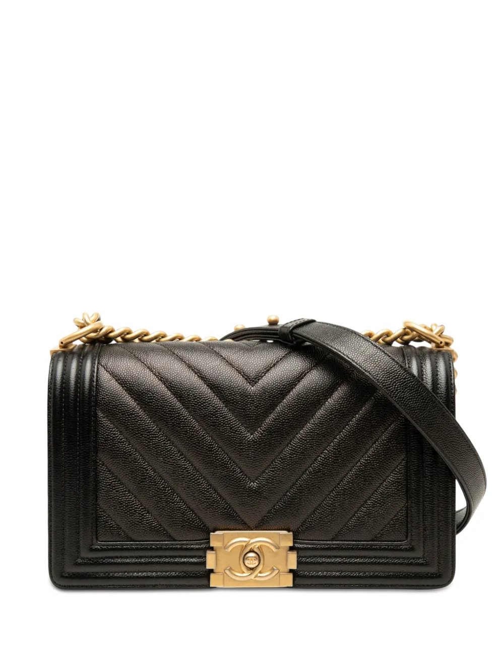 2017-2018 Old Medium Chevron Caviar Boy Flap crossbody bag