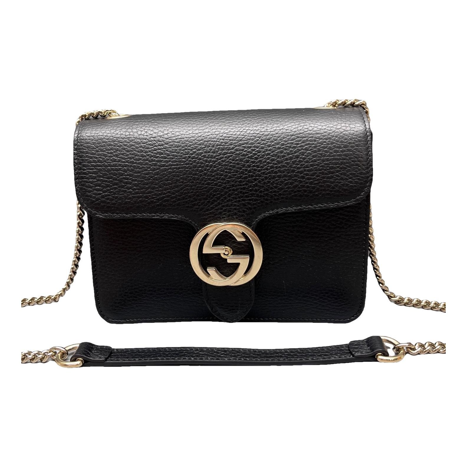 Interlocking leather handbag