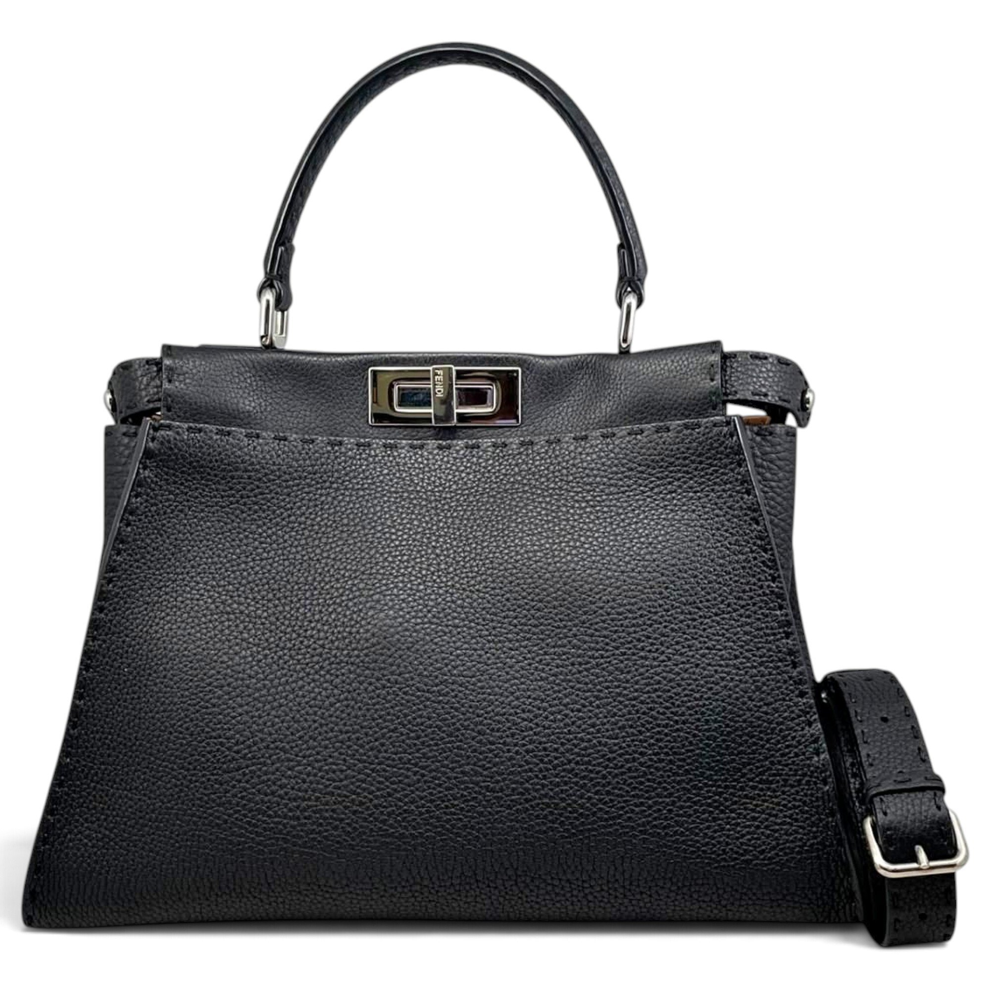 Peekaboo pony-style calfskin tote