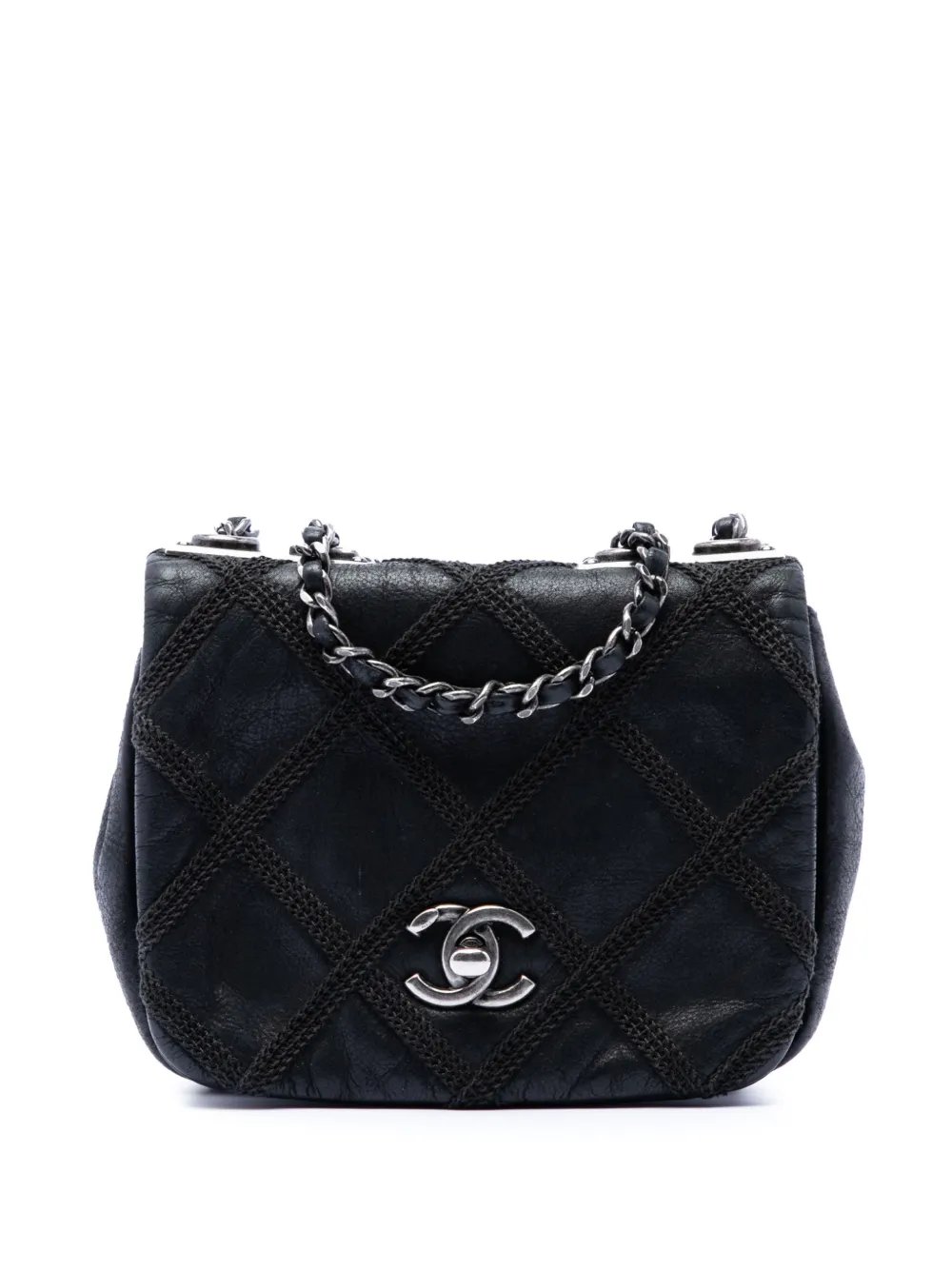2012-2013 Mini CC Iridescent Calfskin Diamond Stitch Flap crossbody bag