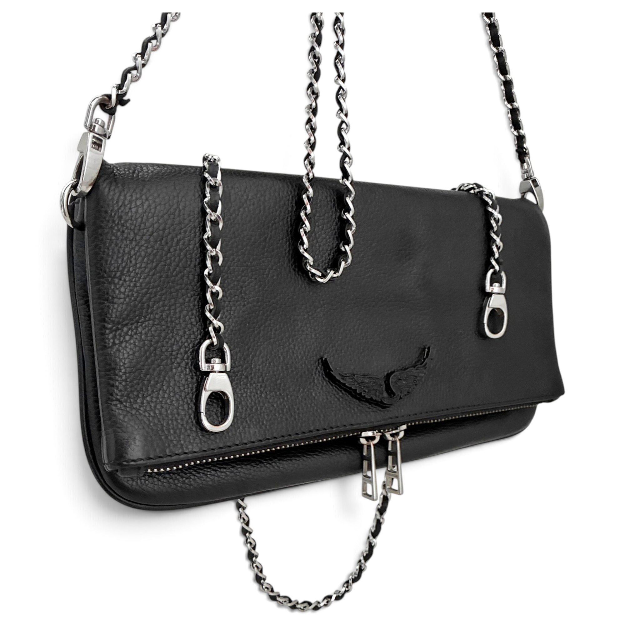 Rock leather crossbody bag