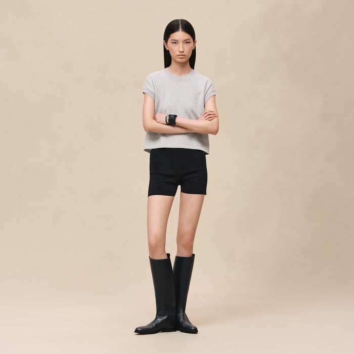 Gris Pervenche Short-sleeve Sweater