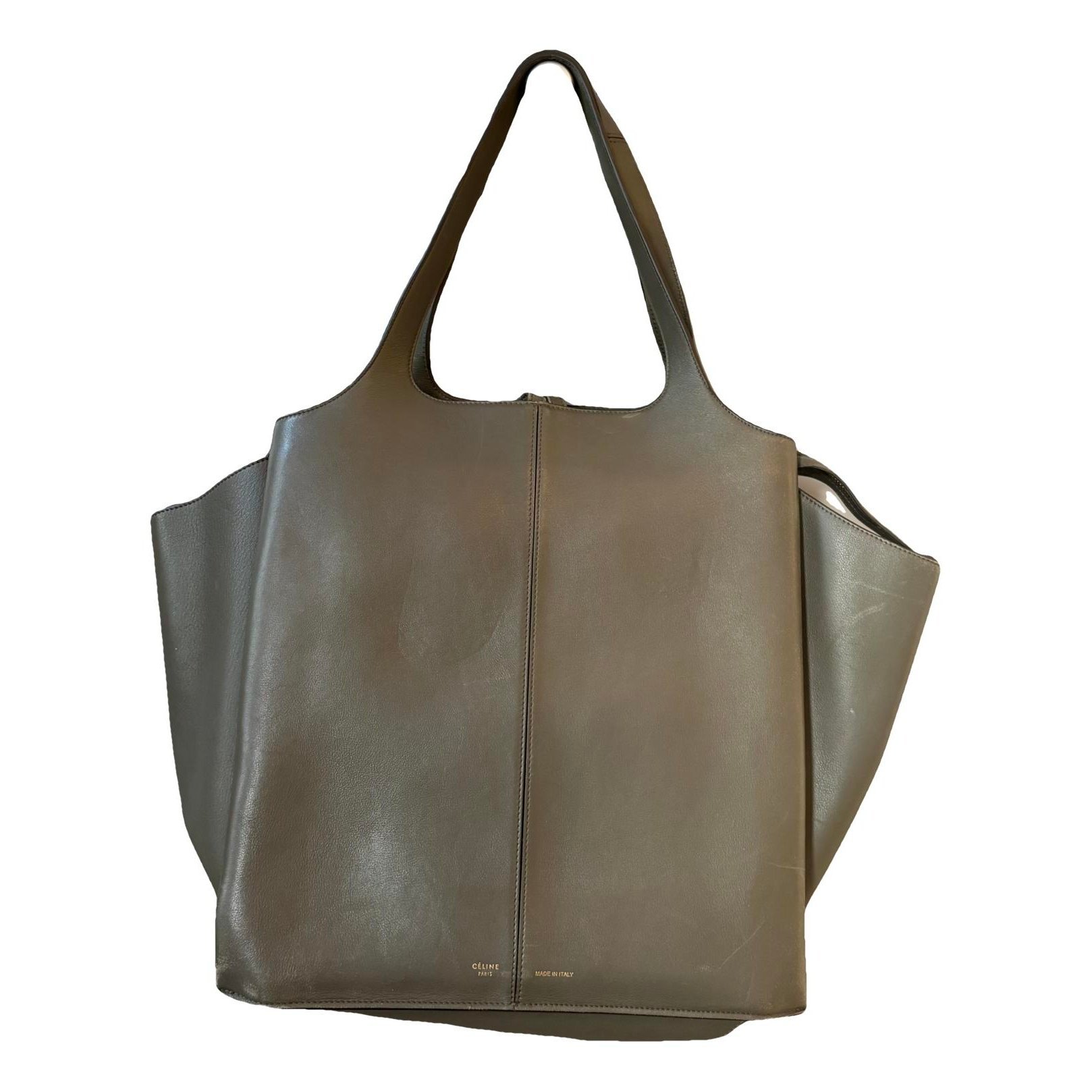Tri-Fold leather tote