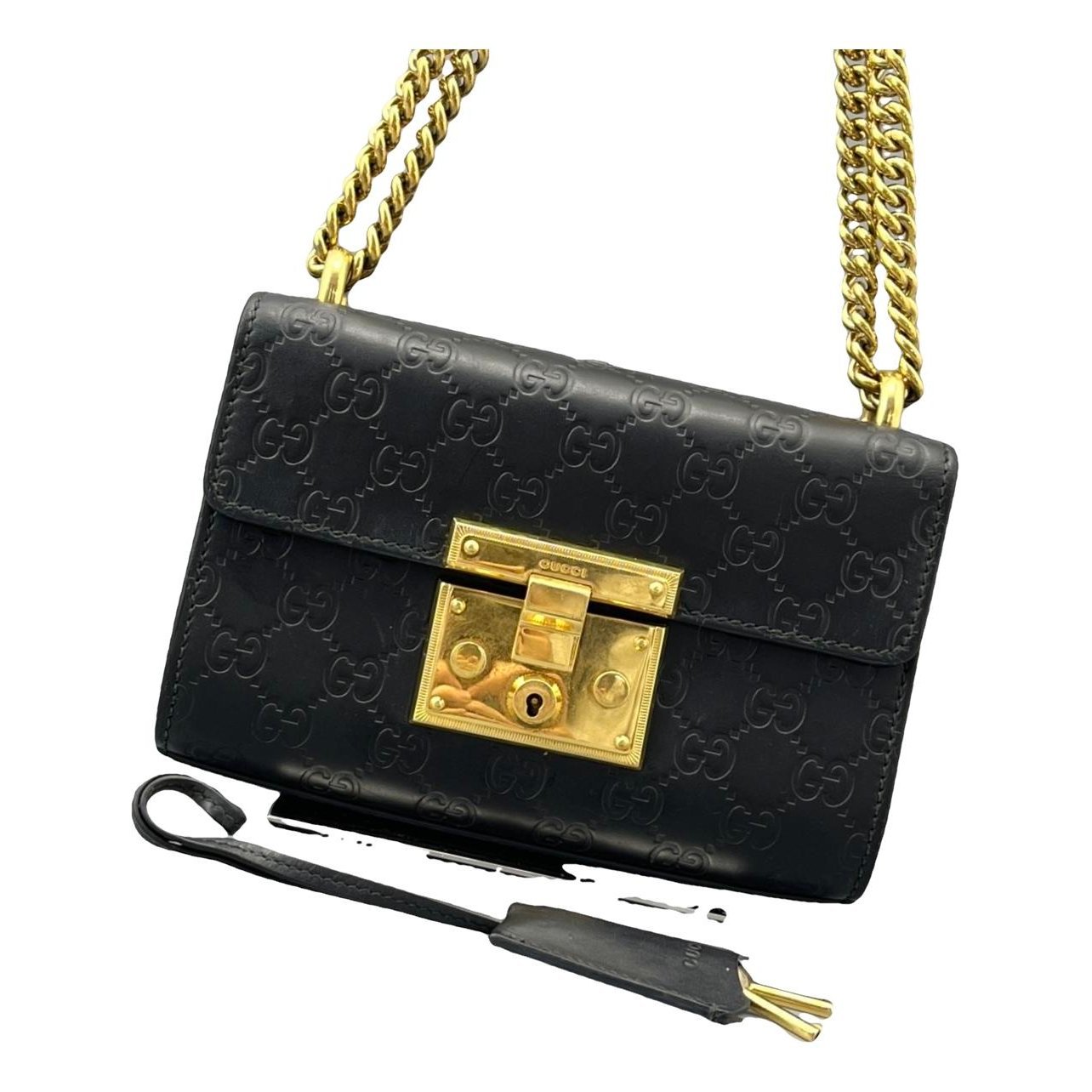 Padlock leather handbag