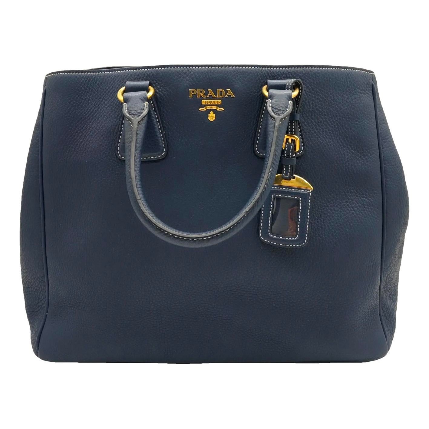 Double leather handbag