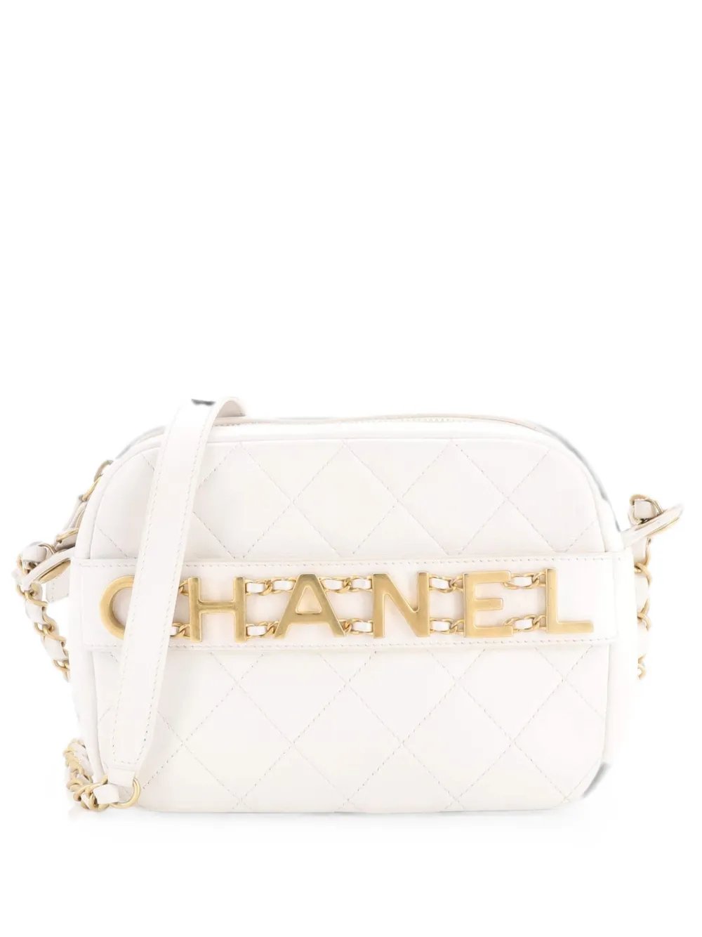 Logo Enchained Camera Case Quilted Calfskin crossbody bag