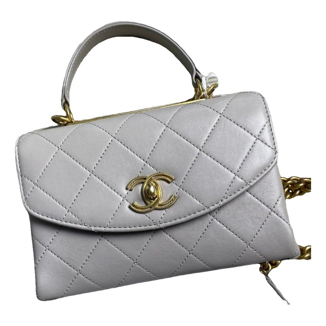 Trendy CC Top Handle leather handbag