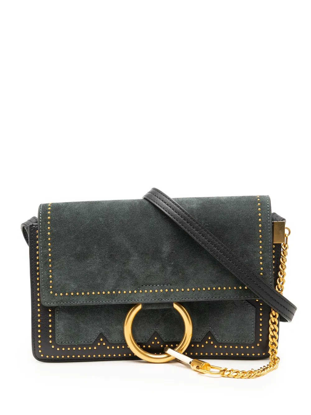 2016 Small Studded Suede and Calfskin Faye crossbody bag