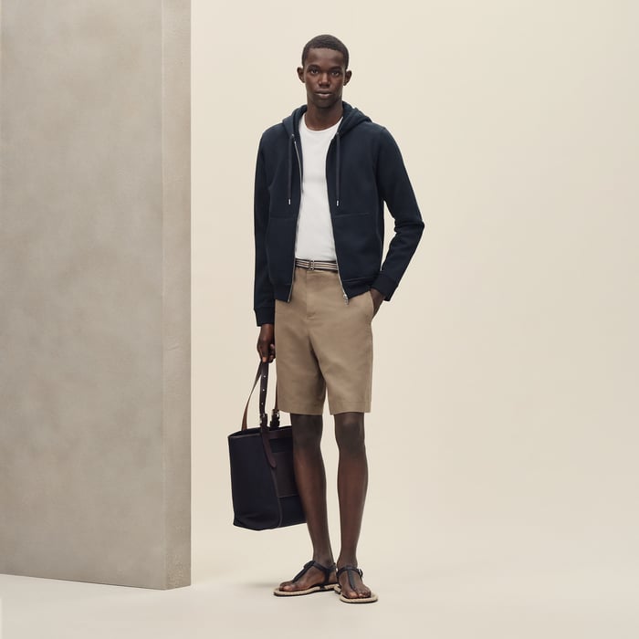 Marine "Ex-libris" Zipped Hooded Sweater