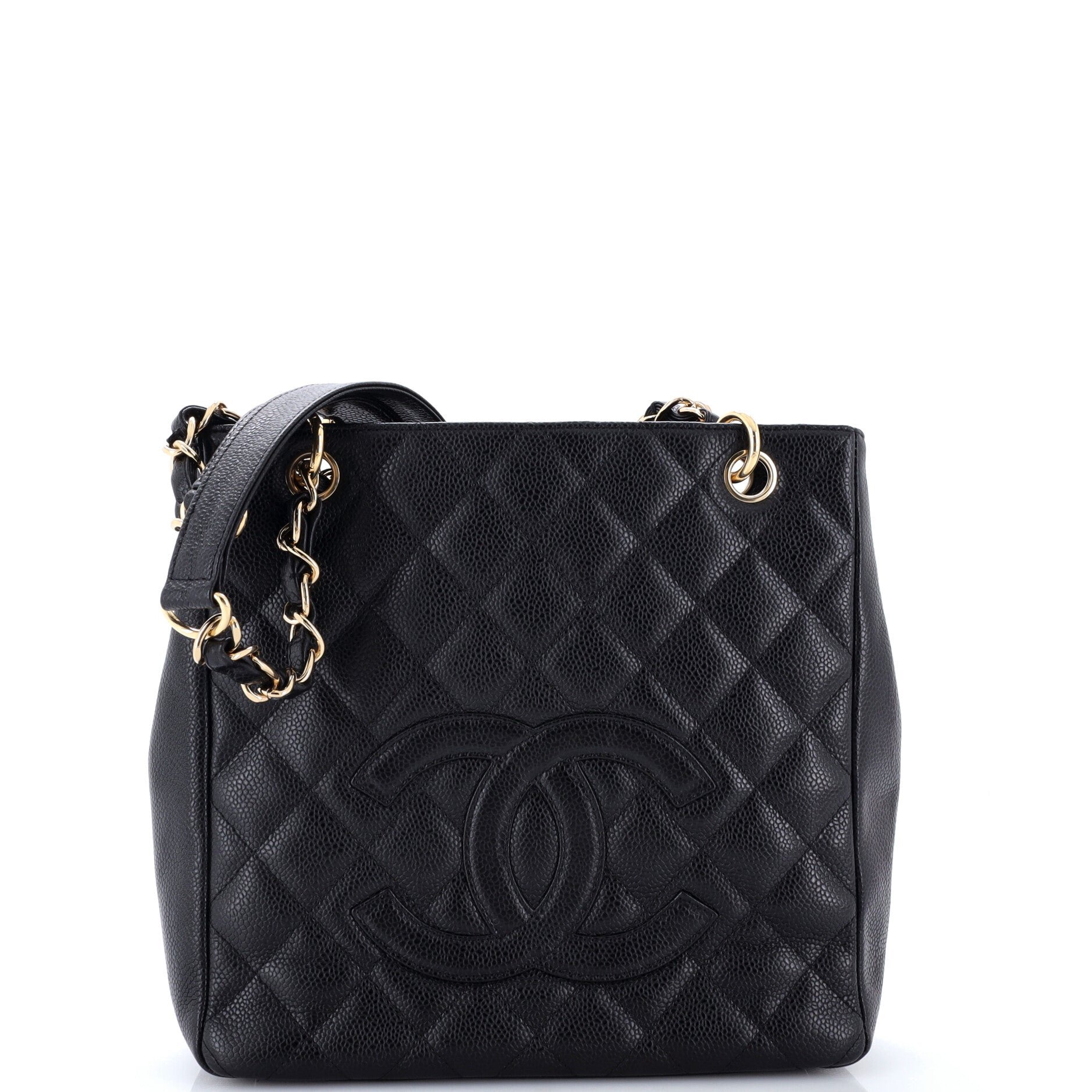 Petite Shopping Tote Quilted Caviar