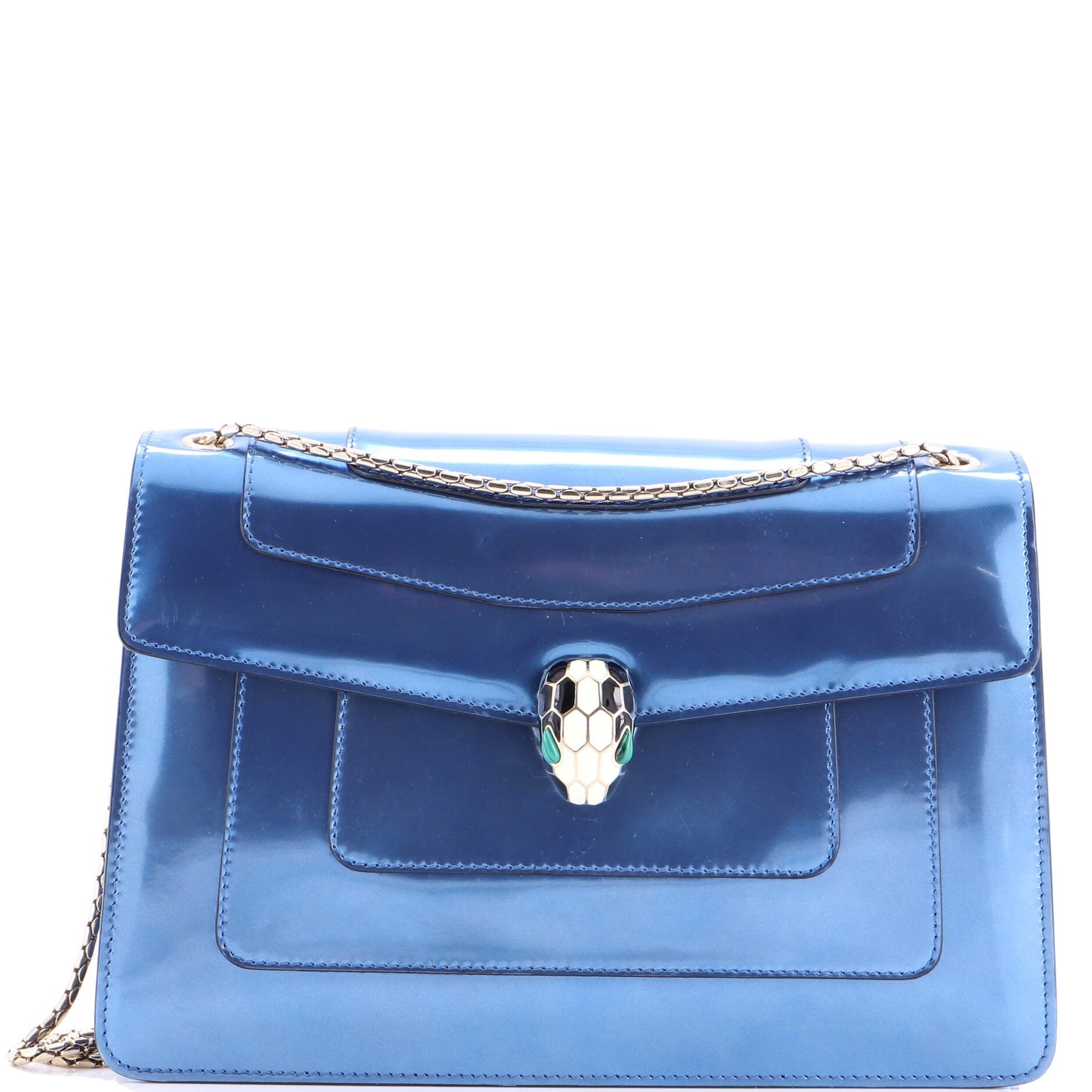 Bvlgari Serpenti Forever Shoulder Bag Metallic Leather Medium