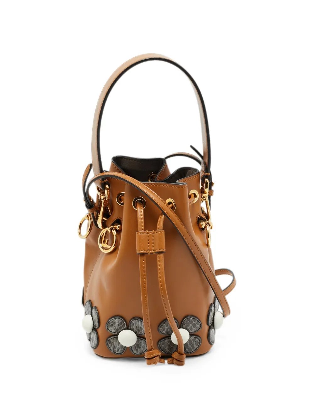 Mon Tresor floral-patch bucket bag