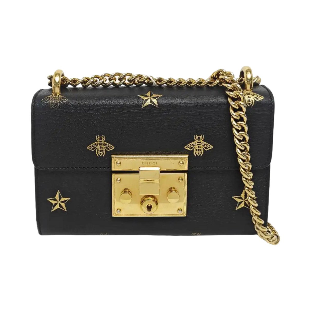 Padlock leather handbag