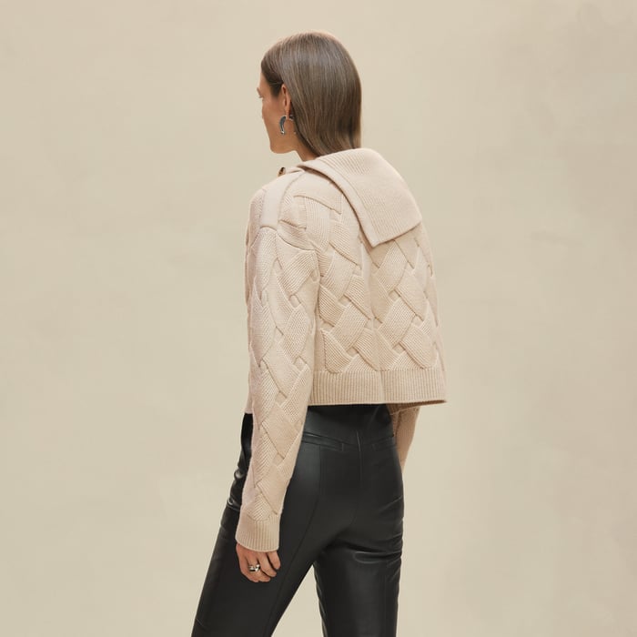 Beige Naturel Cashmere Long-sleeve Sweater
