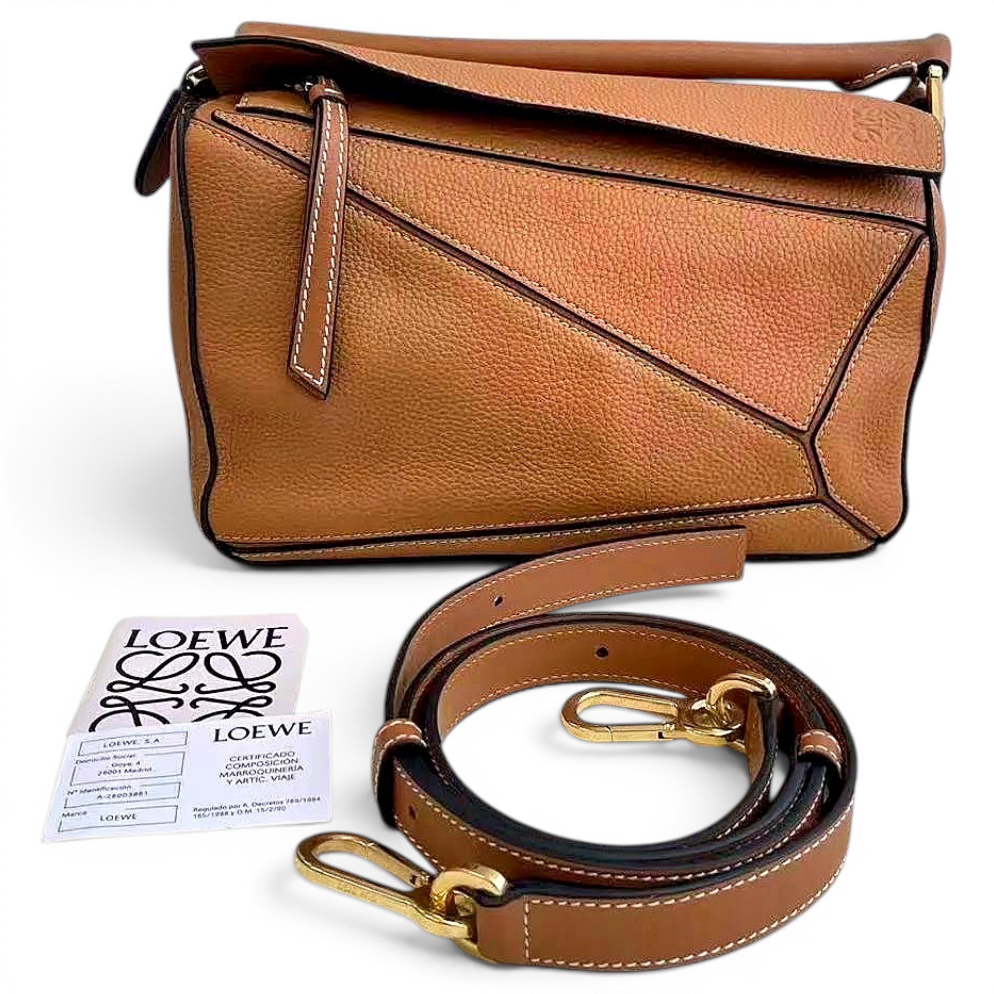 Puzzle leather crossbody bag