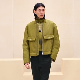 Straight cut jacket with bridle detail
